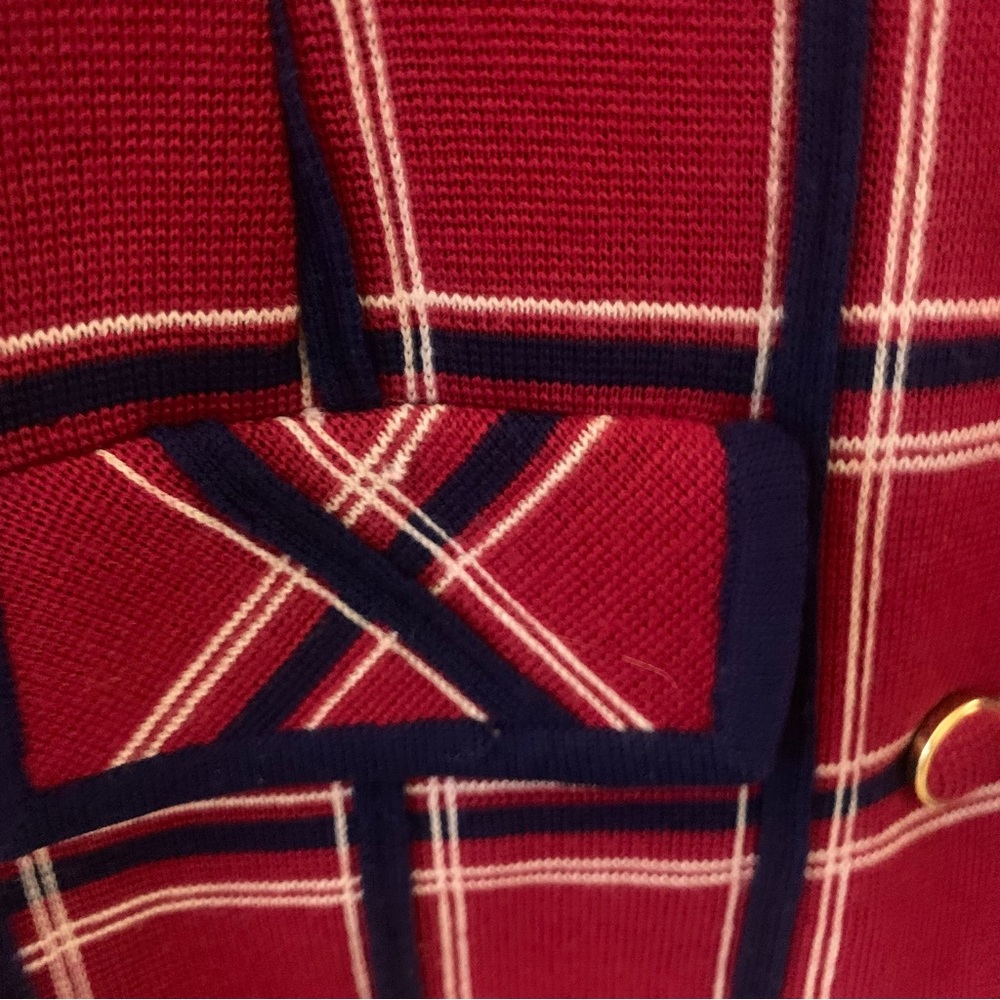 Vintage Sportif Plaid Check Collared Military Blazer Jacket - Picture 4 of 13